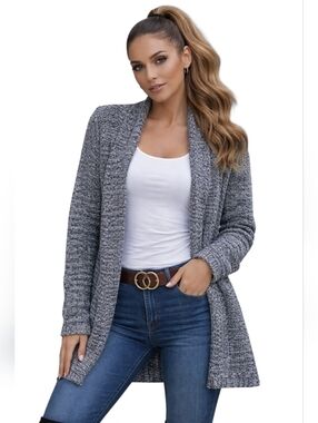 Women's Black And White LOFT Knit Cardigan ( SIZE:Small)